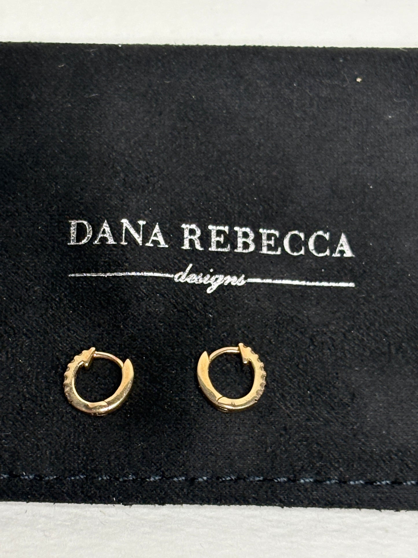 Dana Rebecca TINY Solid 14k Diamond Hoop Earrings
