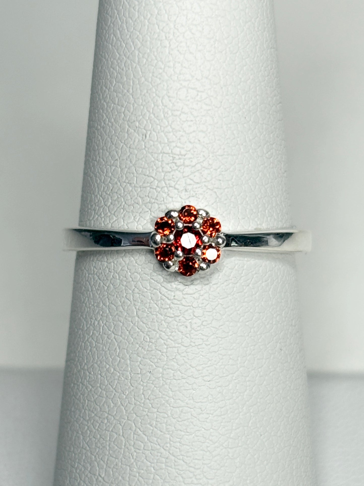 Arizona Anthill Garnet Cluster Ring Sterling Silver 5.52mm