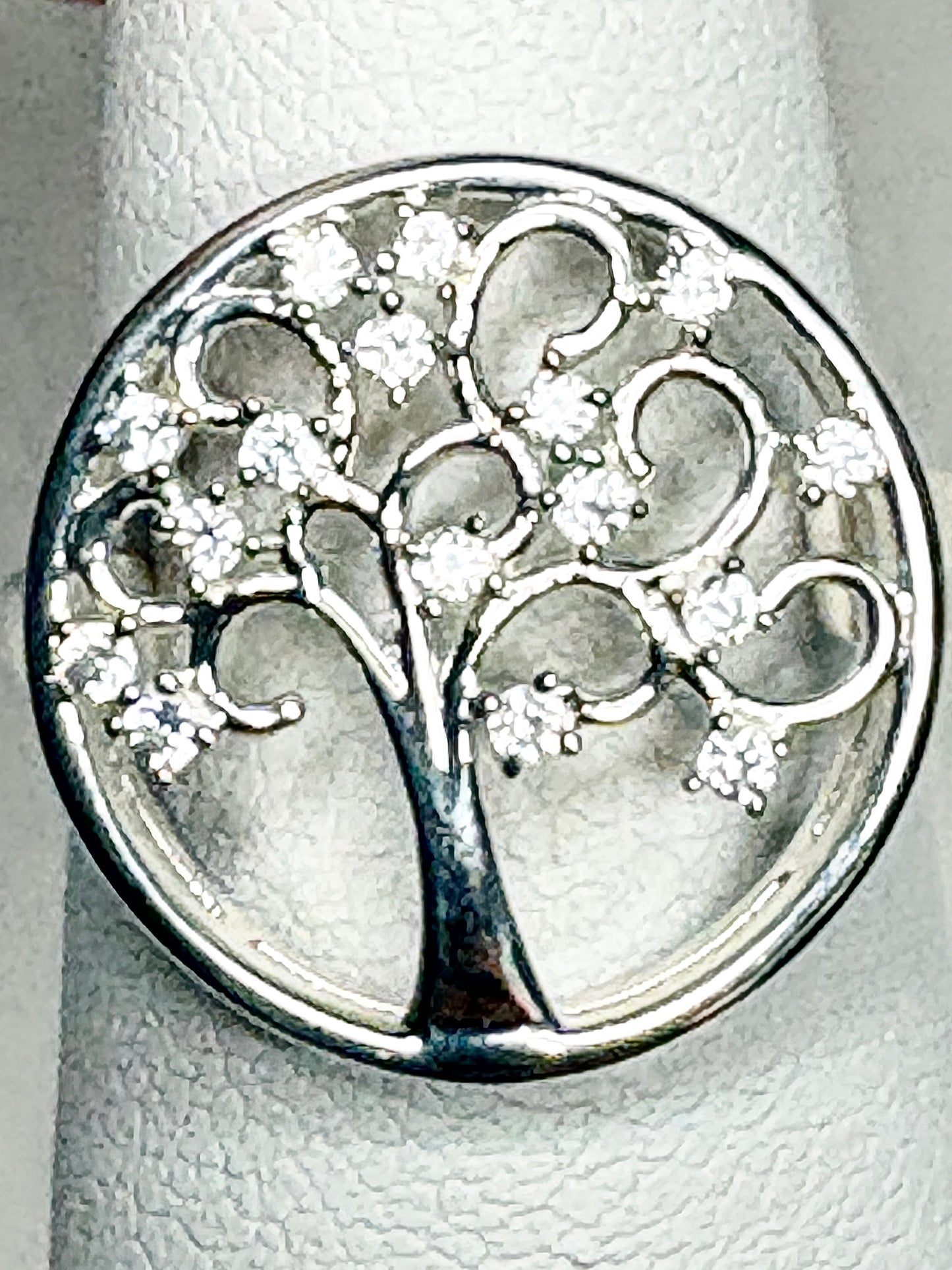Tree of Life Ring with Natural Zircon Sterling Silver size 5