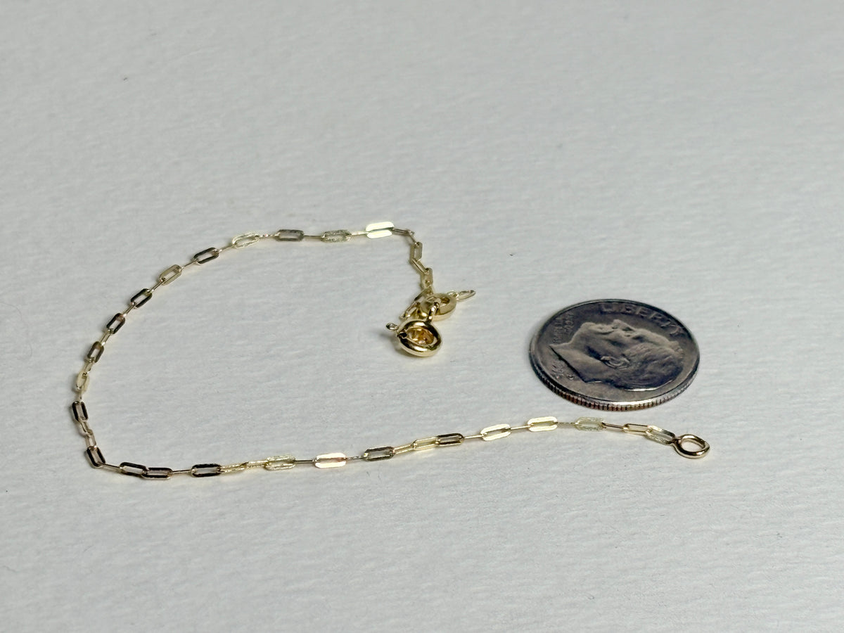 Paperclip Link Chain Bracelet by Bony Levy in 14k Gold 7"