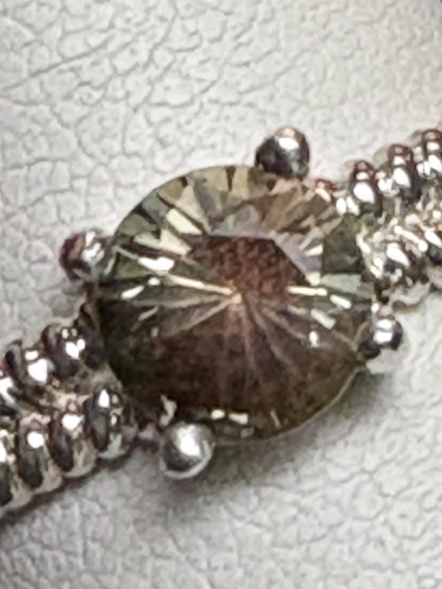 Bi-Color Dichroic Green Oregon Sunstone Braided Band Ring in Sterling Silver size 7 - NewLifeJewelryVault