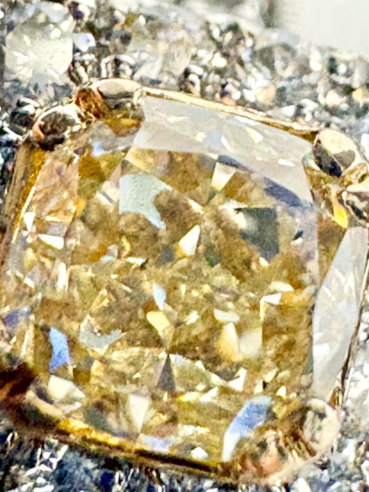Natural Yellow Diamond Halo Ring Solid 14k Gold size 6.75 Certified - NewLifeJewelryVault