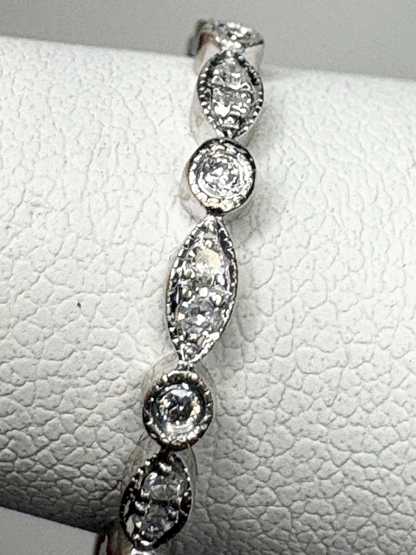 Natural Diamond Milgrain Full Eternity Band Ring Solid 14k White Gold size 6 - NewLifeJewelryVault