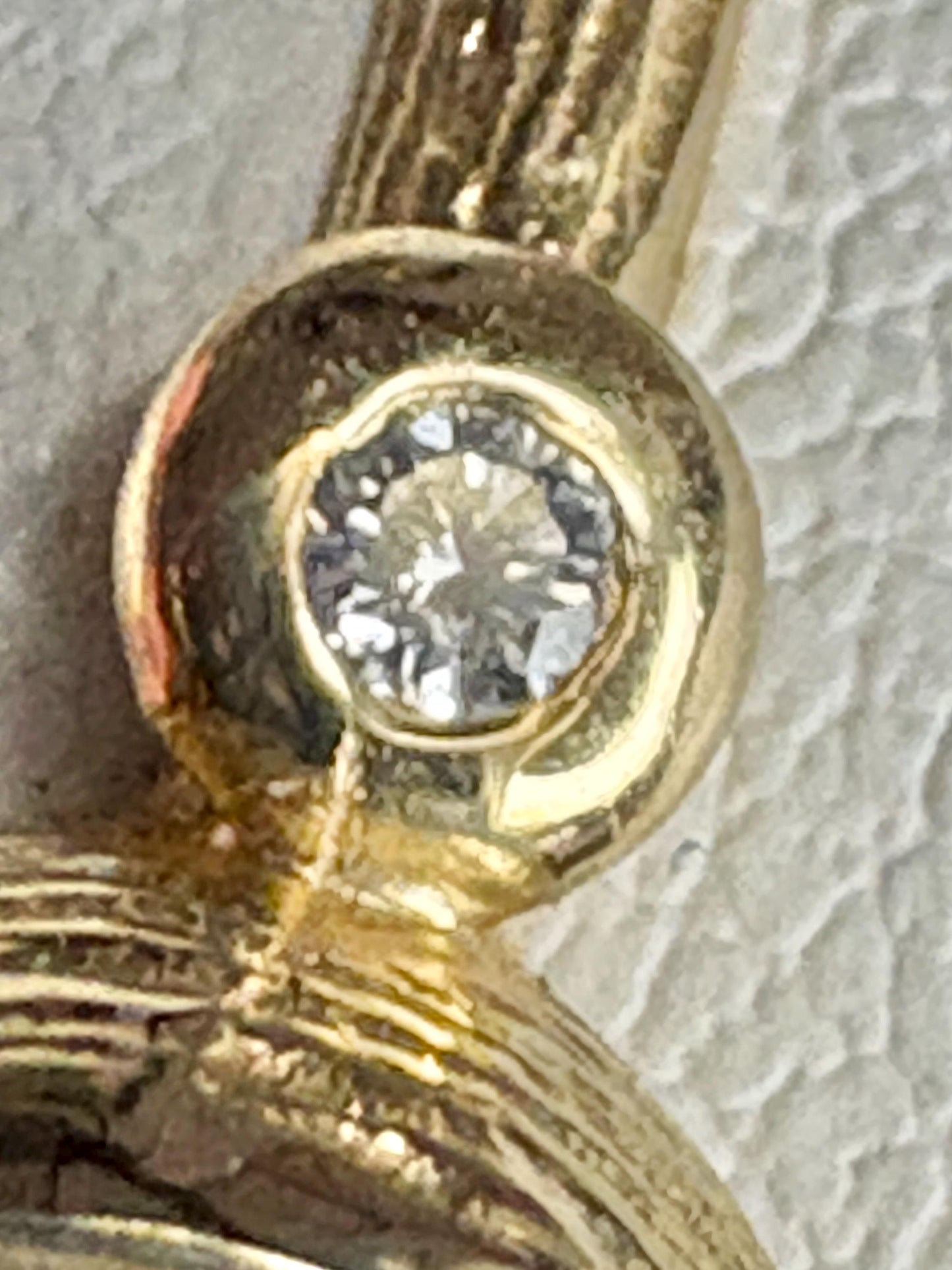 Moonstone and Diamond Ring East West Set 14k Gold size 6.5 - NewLifeJewelryVault