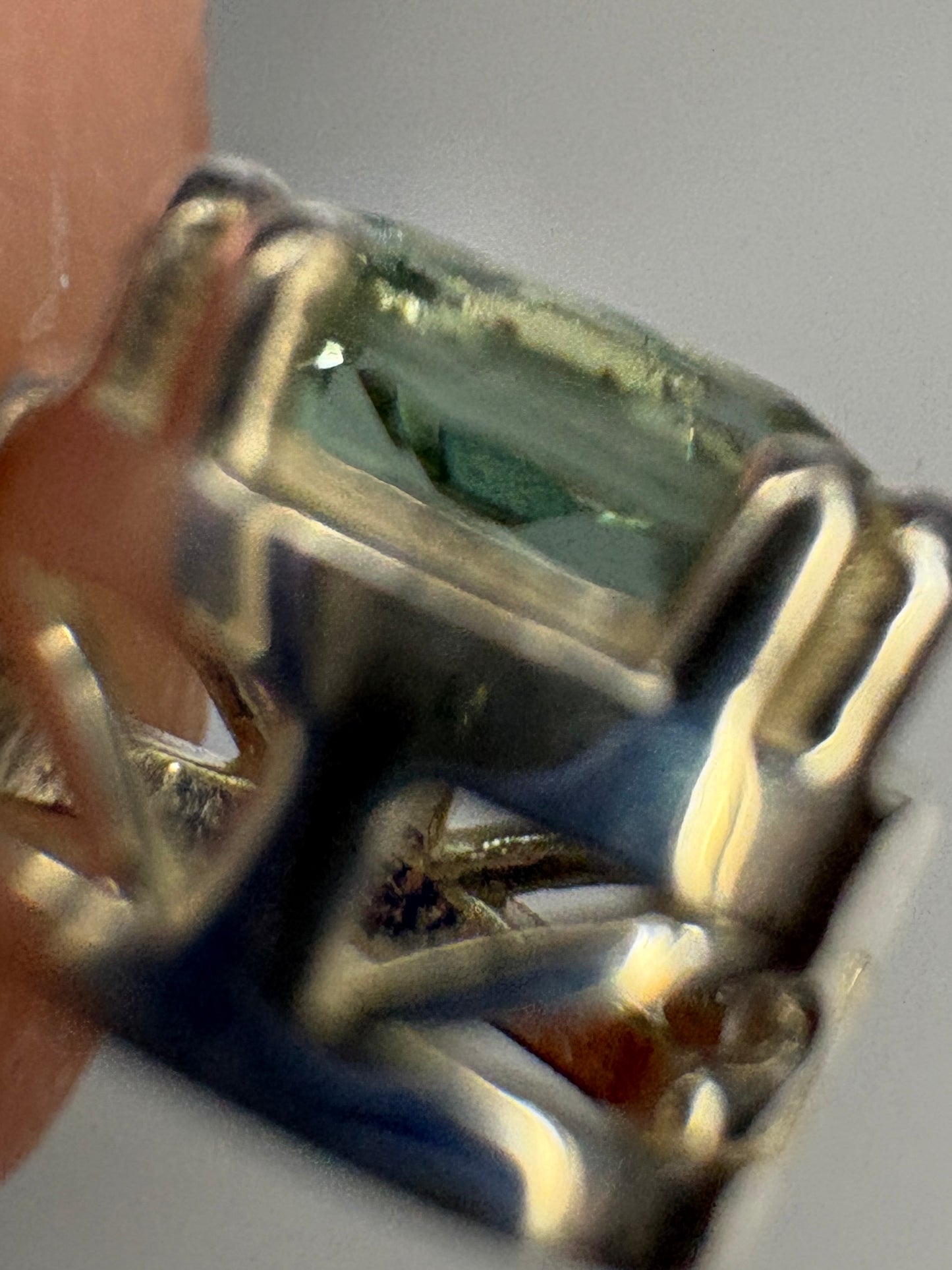 Teal Green Oregon Sunstone Solitaire Pendant Necklace Sterling Silver