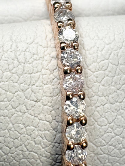 Natural Faint to Very Light Natural Pink Diamond Stackable Full Eternity Band Ring 9k Rose Gold size 8