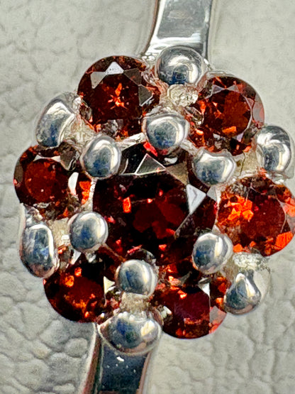 Arizona Anthill Garnet Cluster Ring Sterling Silver 5.52mm
