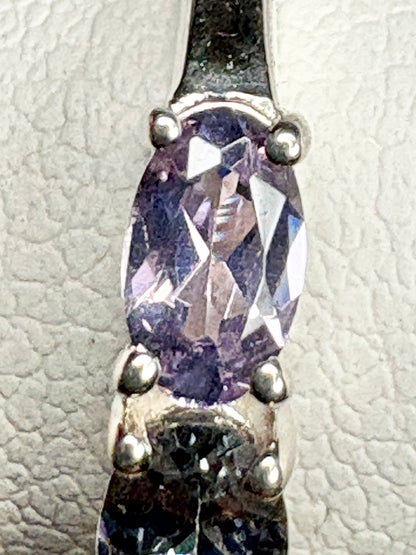 Multi Color Spinel Band Ring Sterling Silver size 7