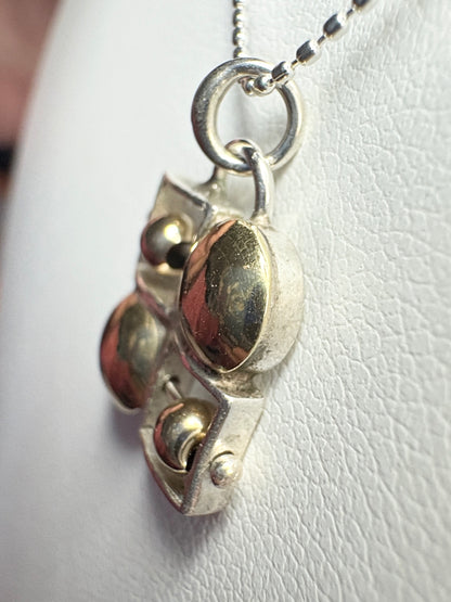 Abacus Pendant Necklace By Danielle Miller in Solid 14k Gold and Sterling Silver 18"