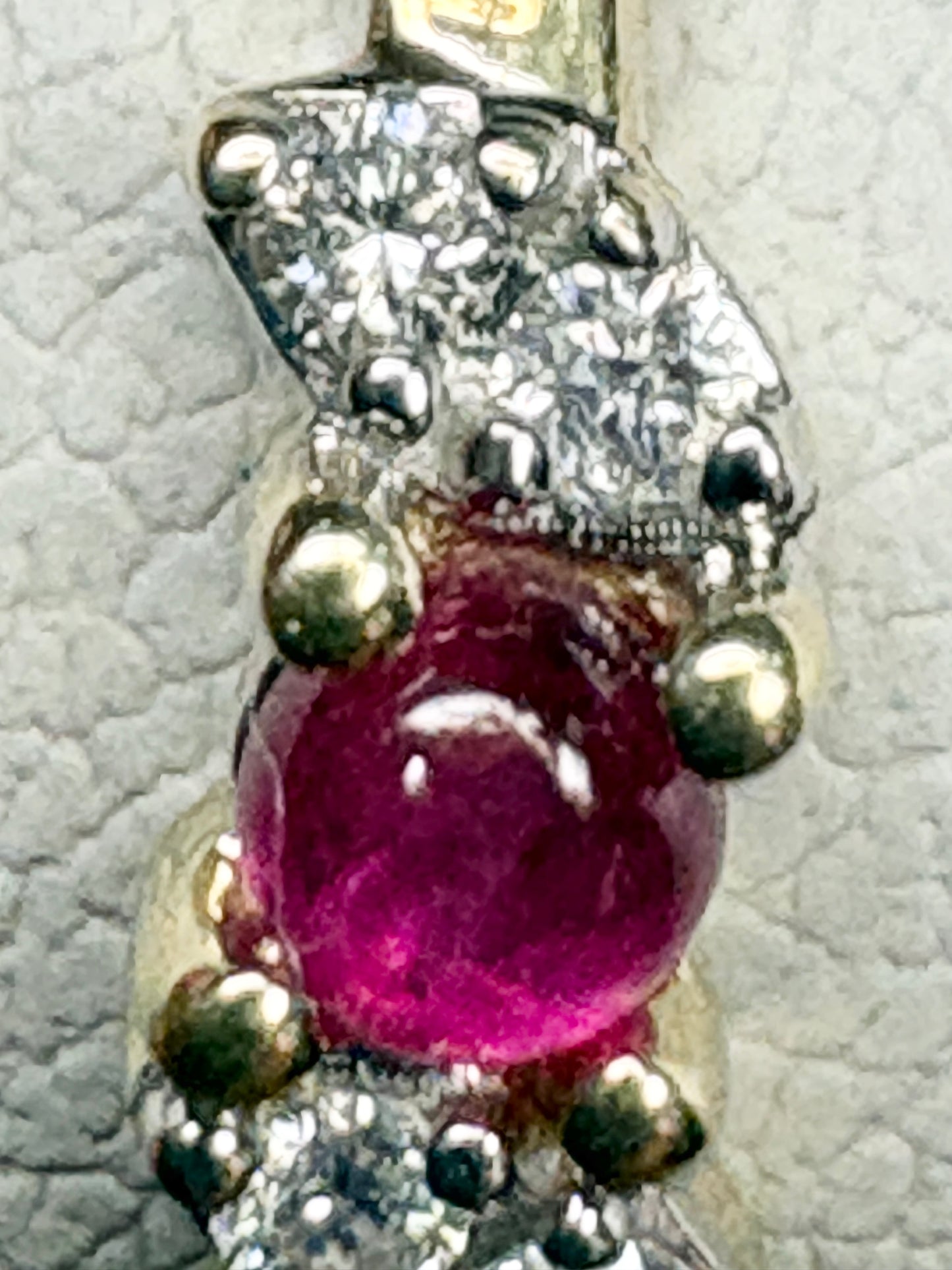 Greenland Ruby and Diavik Canadian Diamond Ring 9k Gold size 6.25