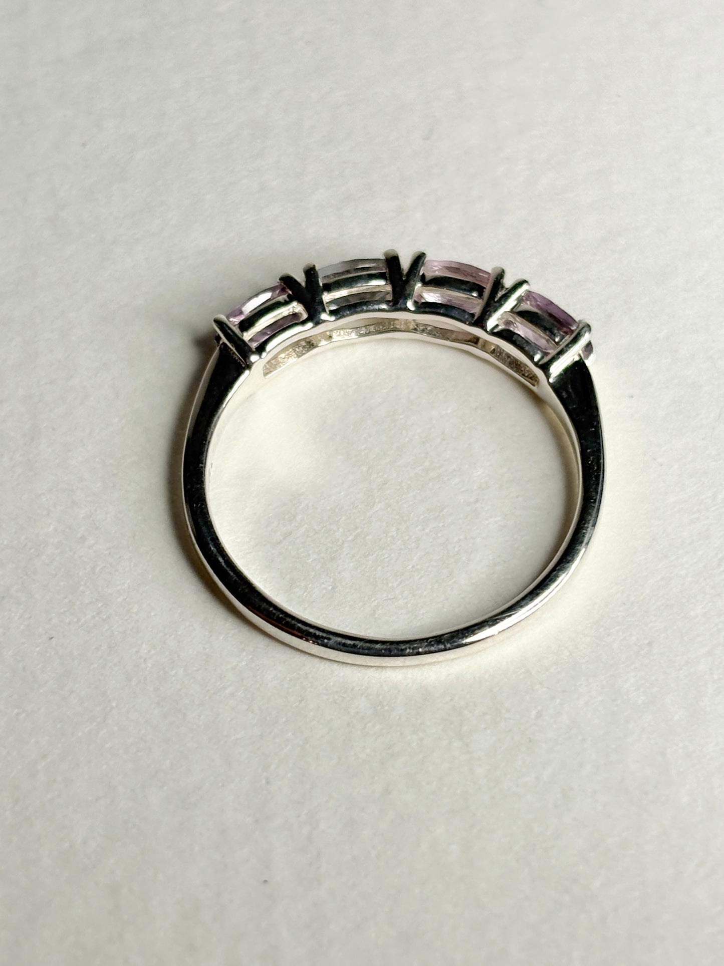 Multi Color Spinel Band Ring Sterling Silver size 7
