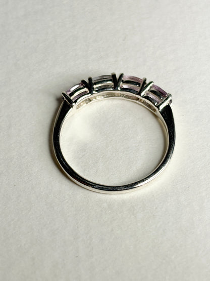 Multi Color Spinel Band Ring Sterling Silver size 7