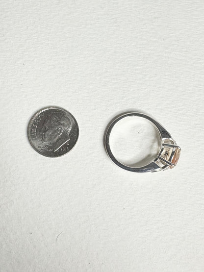 Light Champagne Oregon Sunstone Ring Sterling Silver size 7