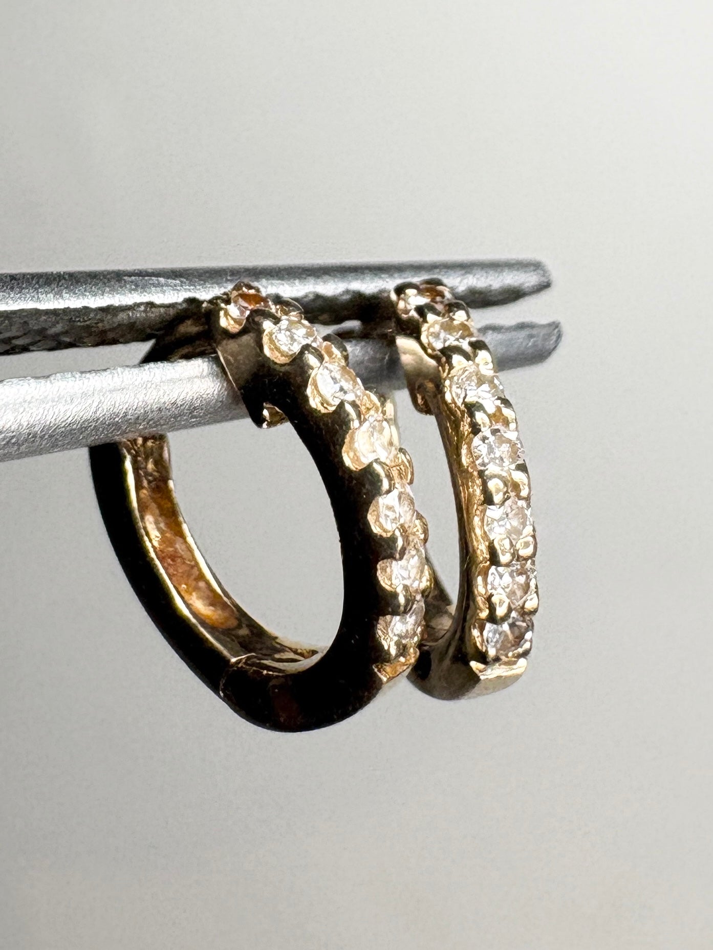 Dana Rebecca TINY Solid 14k Diamond Hoop Earrings