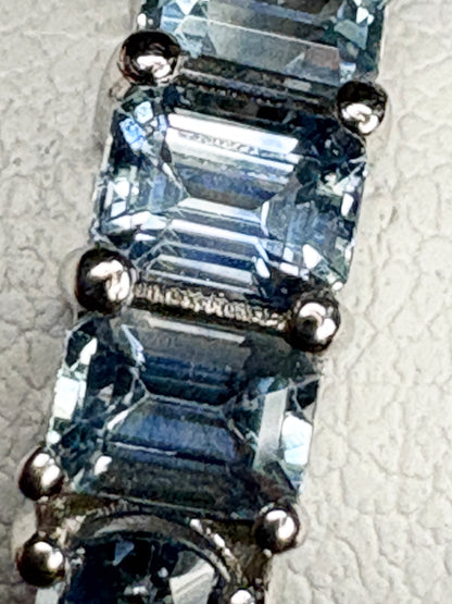 Untreated Montana Sapphire Band Ring 950 Platinum size 7