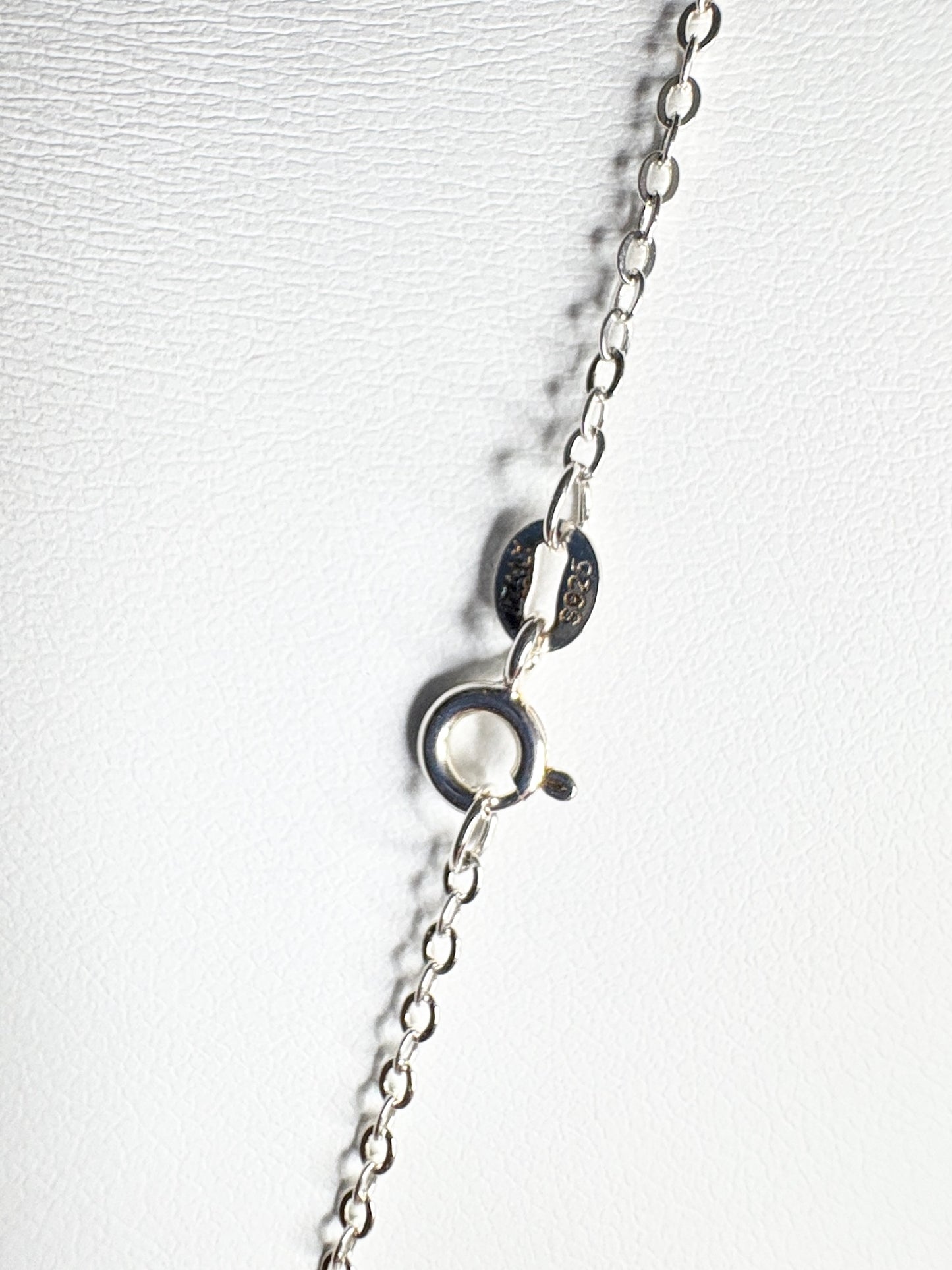 Linked Chalcedony and Cultured Freshwater Pearl Sterling Silver Necklace 19"