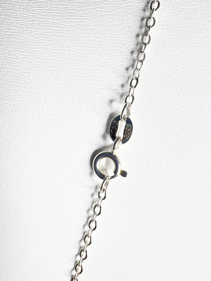 Linked Chalcedony and Cultured Freshwater Pearl Sterling Silver Necklace 19"