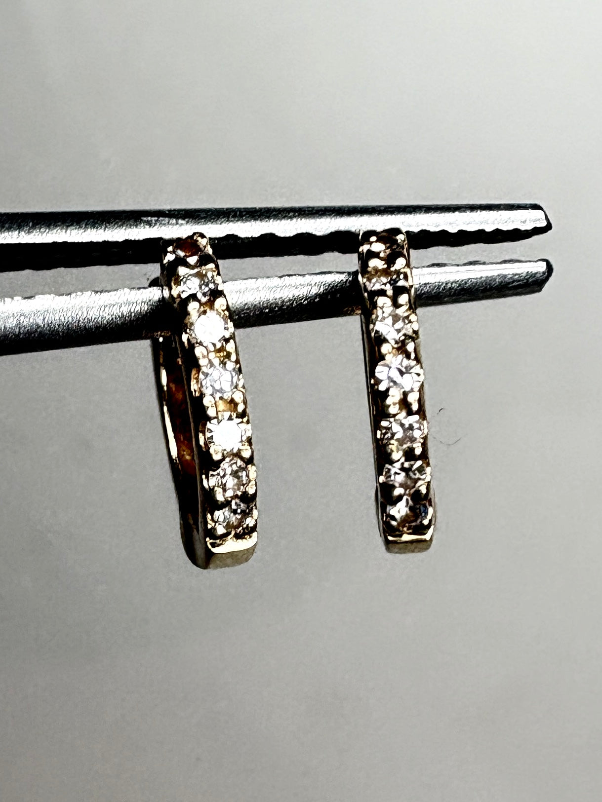 Dana Rebecca TINY Solid 14k Diamond Hoop Earrings