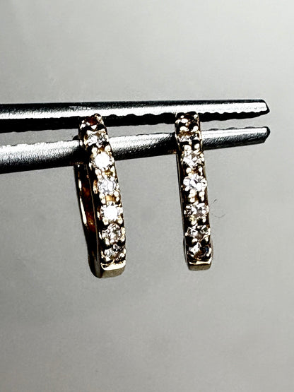 Dana Rebecca TINY Solid 14k Diamond Hoop Earrings