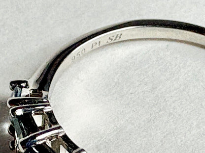 Untreated Montana Sapphire Band Ring 950 Platinum size 7