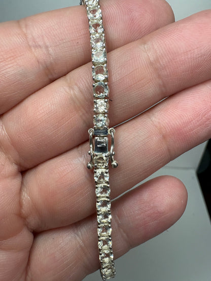 Yellow Oregon Sunstone Tennis Bracelet in Sterling Silver 7.5"