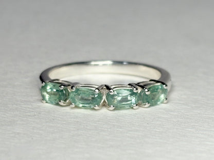 Mint Chrome Kyanite Stackable Band Ring Sterling Silver size 7