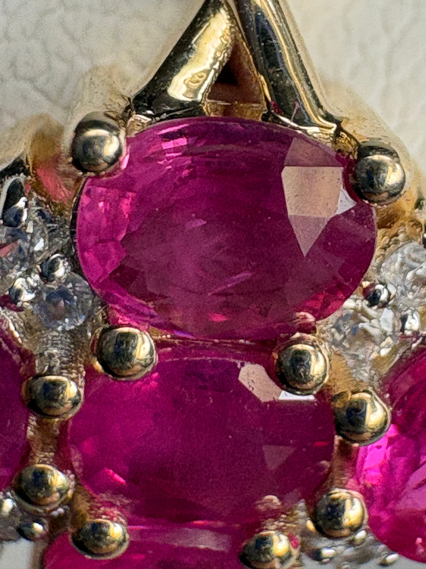 Burmese Ruby Cluster Ring 9k Gold size 8