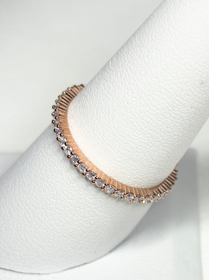 Natural Faint to Very Light Natural Pink Diamond Stackable Full Eternity Band Ring 9k Rose Gold size 8