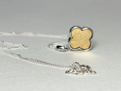Genuine Gold Plated Meteorite Slice From Sweden in Sterling Silver Adjustable Chain 18-19"