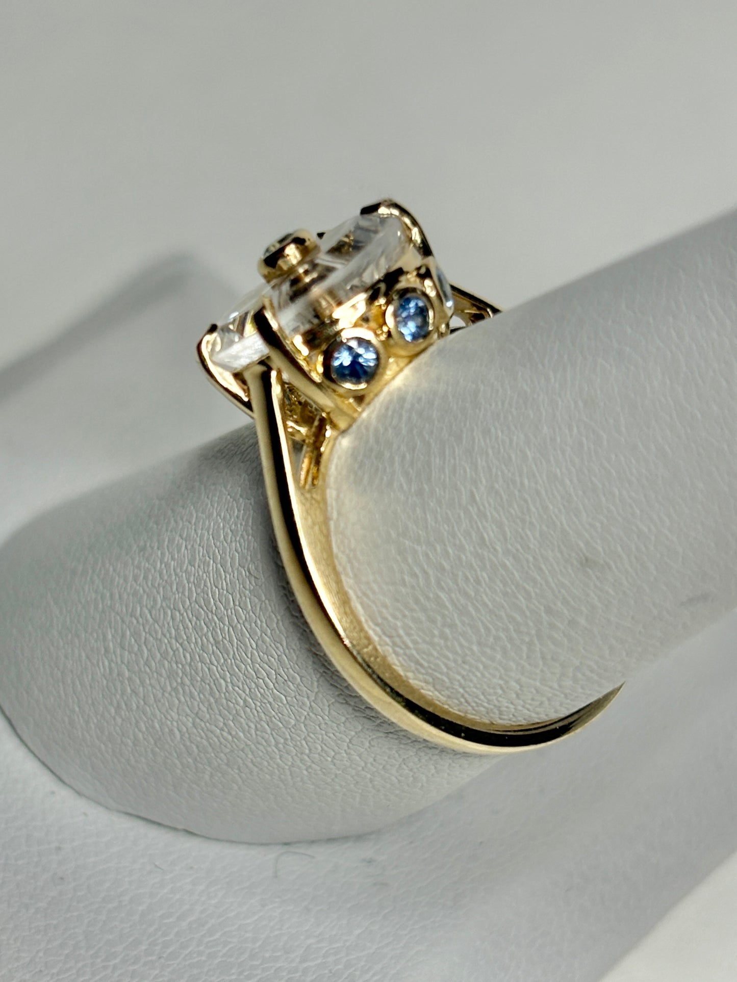 Lehrer Iris Untreated Montana Sapphire Fancy Quartz Ring 9k Gold size 7