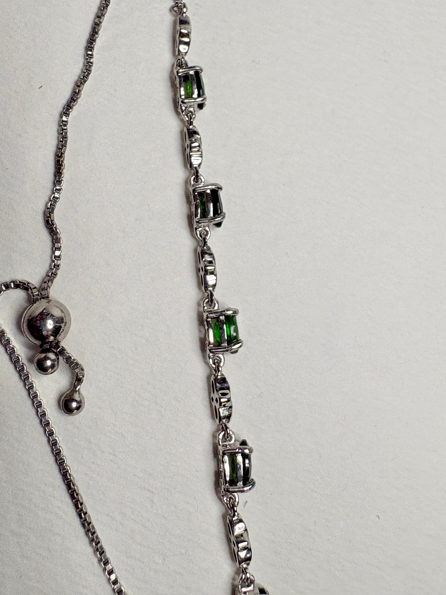 Chrome Diopside Adjustable Bolo Bracelet in Sterling Silver