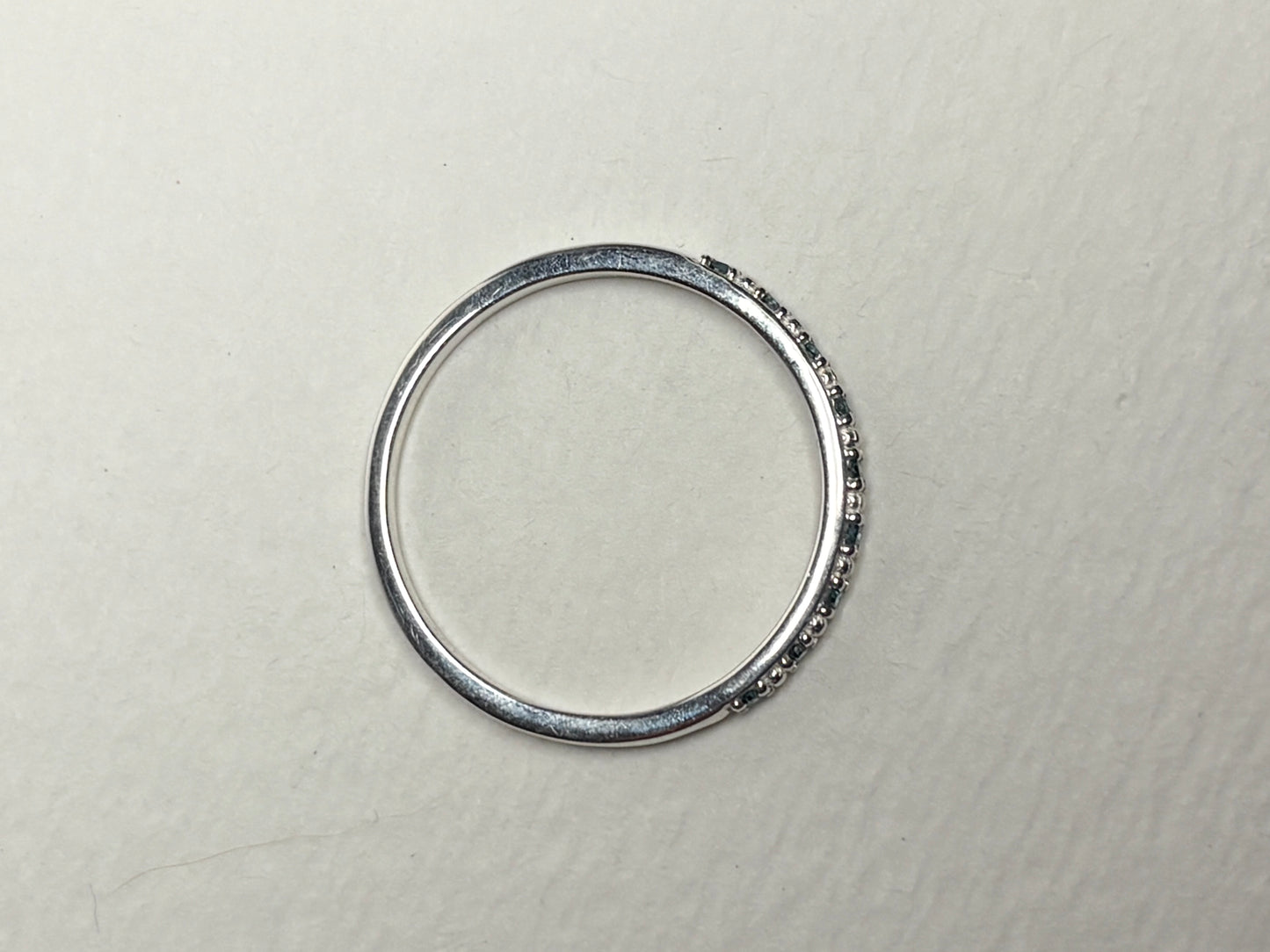 Dainty Blue Diamond Stackable Band Rings Stelring Silver .06ctw size 7