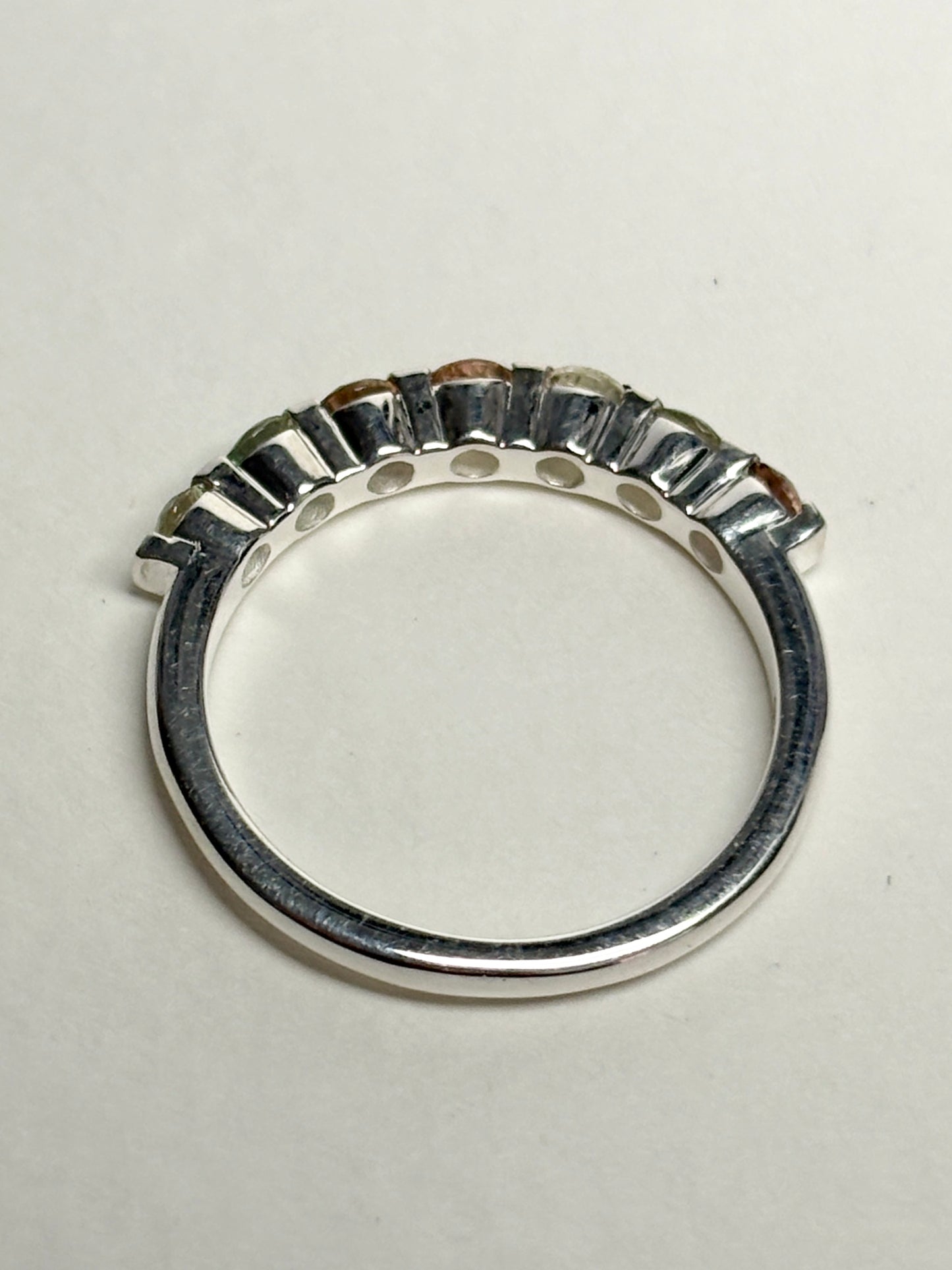 Light Oregon Sunstone Stackable Band Ring Sterling Silver size 7