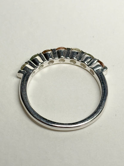 Light Oregon Sunstone Stackable Band Ring Sterling Silver size 7