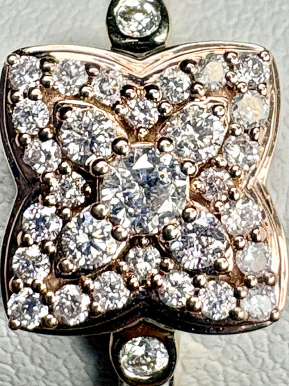 Natural Pink and White Angolan Type lla Diamond Ring 9k Rose Gold size 7