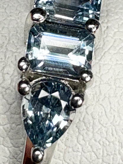 Untreated Montana Sapphire Band Ring 950 Platinum size 7
