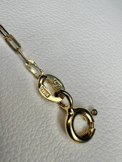 Paperclip Link Chain Bracelet by Bony Levy in 14k Gold 7"