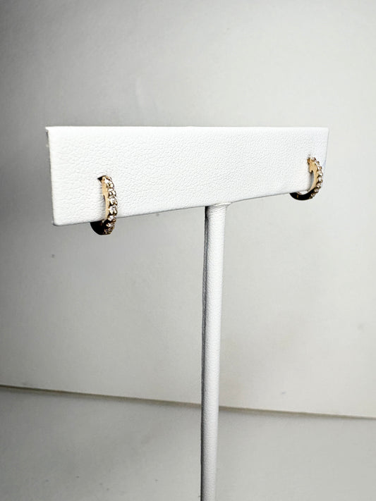Dana Rebecca TINY Solid 14k Diamond Hoop Earrings