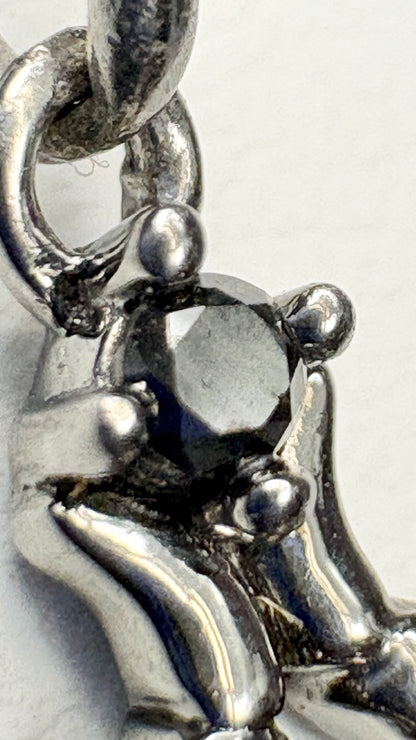 Disney Enchanted Villain Diamond and Spinel Halo Pendant Necklace Sterling Silver 18"