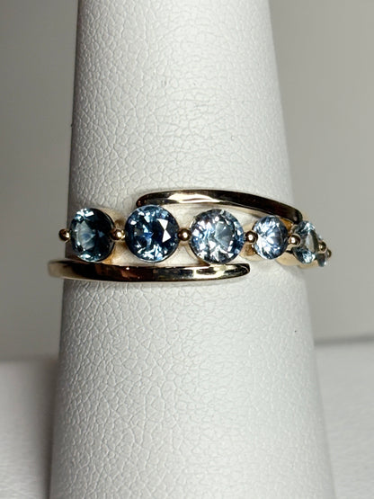Untreated Montana Sapphire Ring 9k Gold size 8