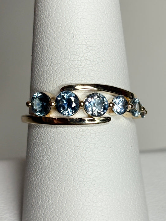 Untreated Montana Sapphire Ring 9k Gold size 8
