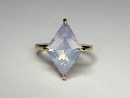 Lavender Quartz Fancy Cut Kite Shaped Solitaire Ring in 9k Gold size 7
