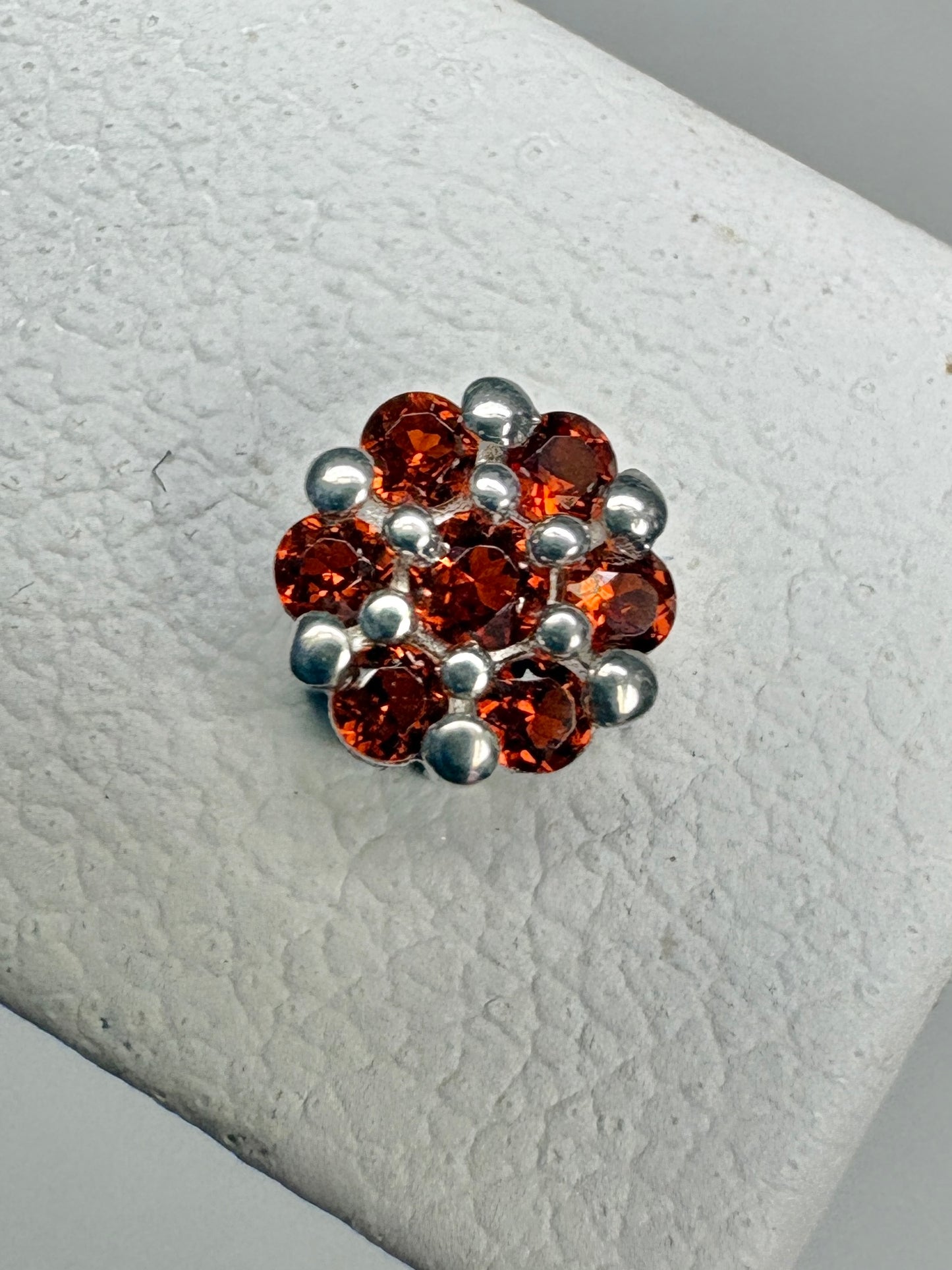 Arizona Anthill Garnet Cluster Stud Earrings Sterling Silver 4.3mm