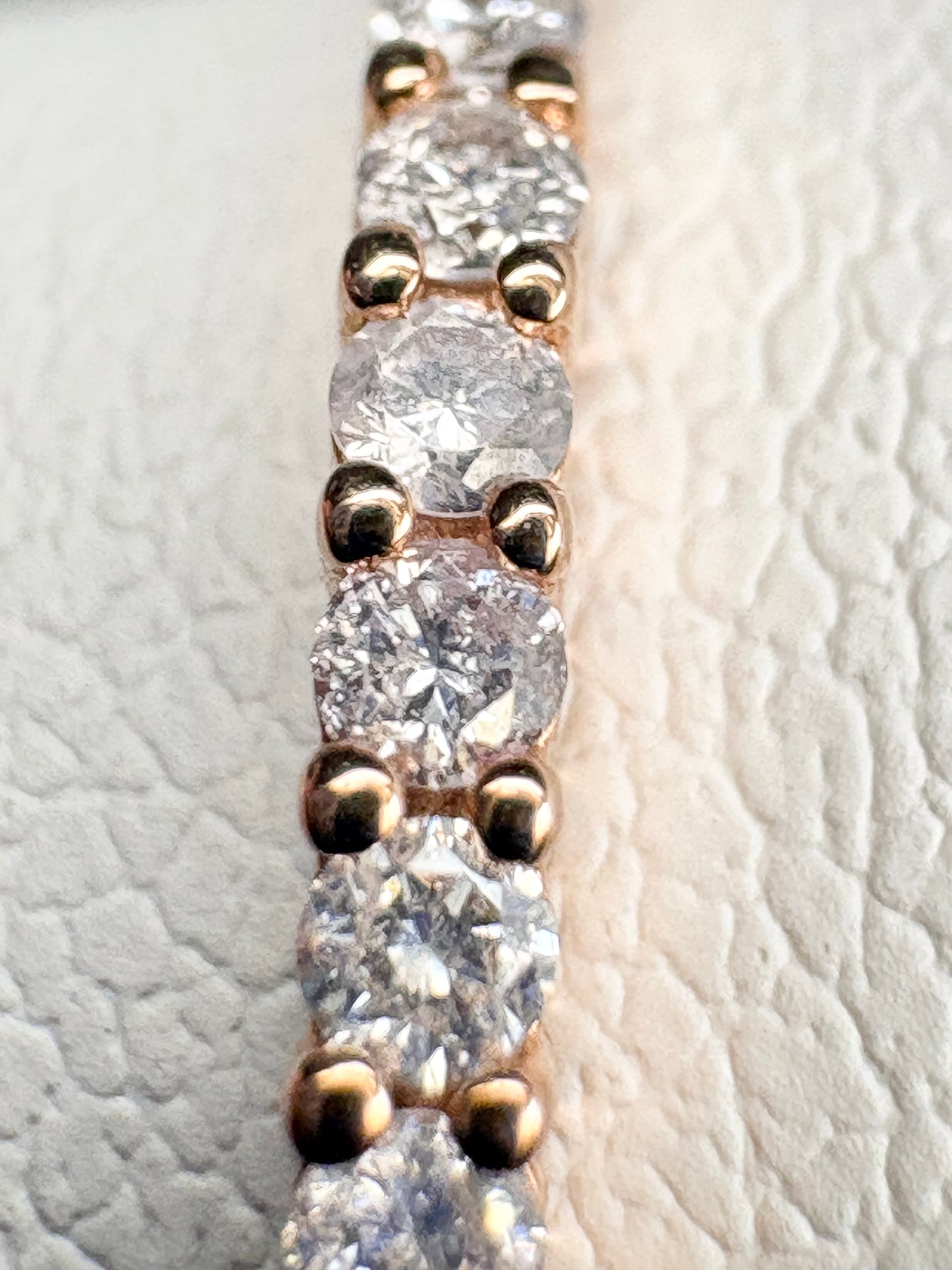 Natural Faint to Very Light Natural Pink Diamond Stackable Full Eternity Band Ring 9k Rose Gold size 8