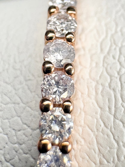 Natural Faint to Very Light Natural Pink Diamond Stackable Full Eternity Band Ring 9k Rose Gold size 8