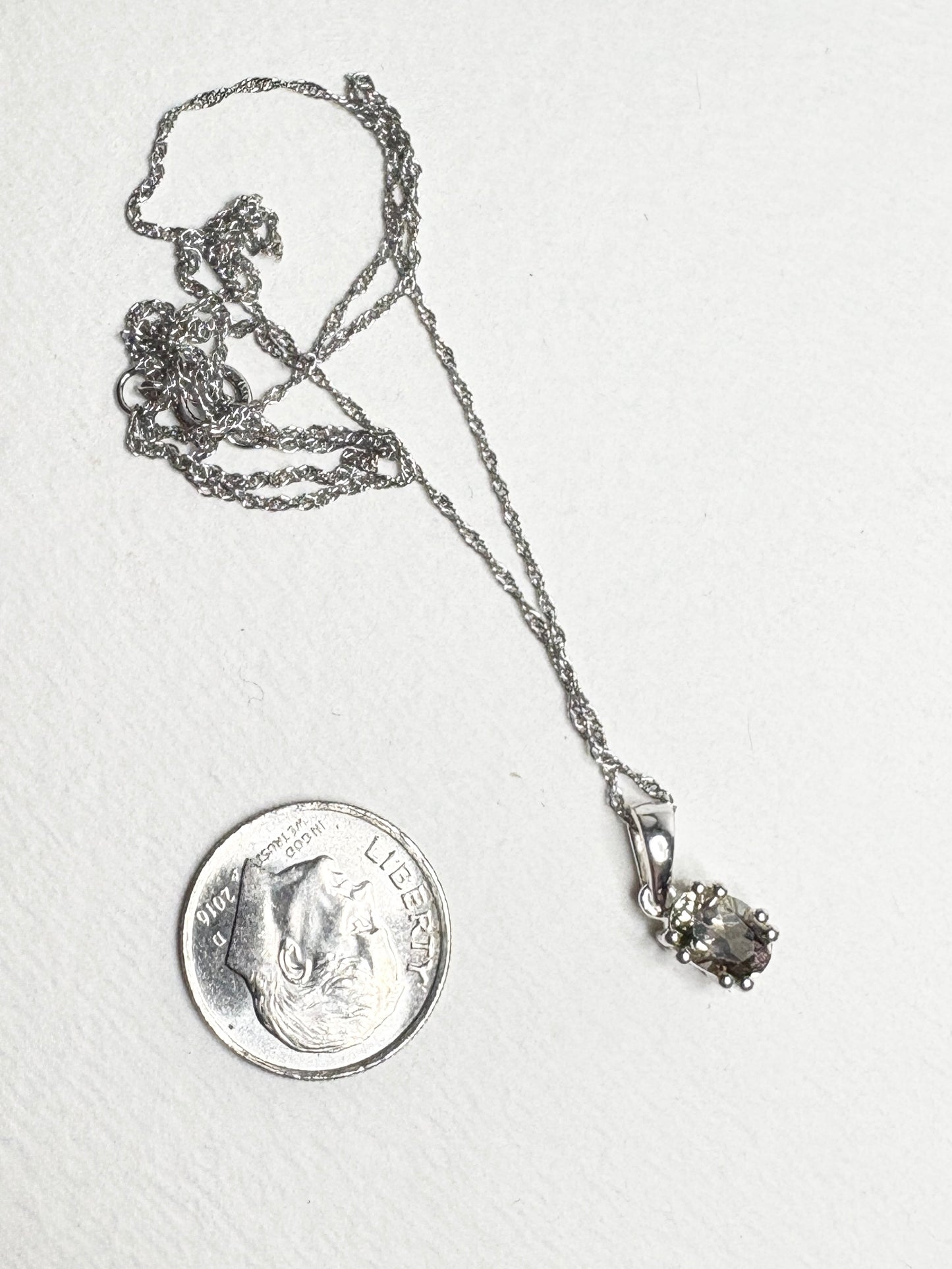 Bi Color Oregon Sunstone Solitaire Pendant Necklace Sterling Silver 18"
