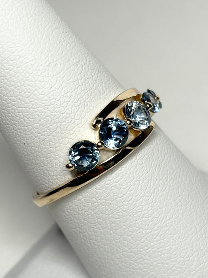 Untreated Montana Sapphire Ring 9k Gold size 8