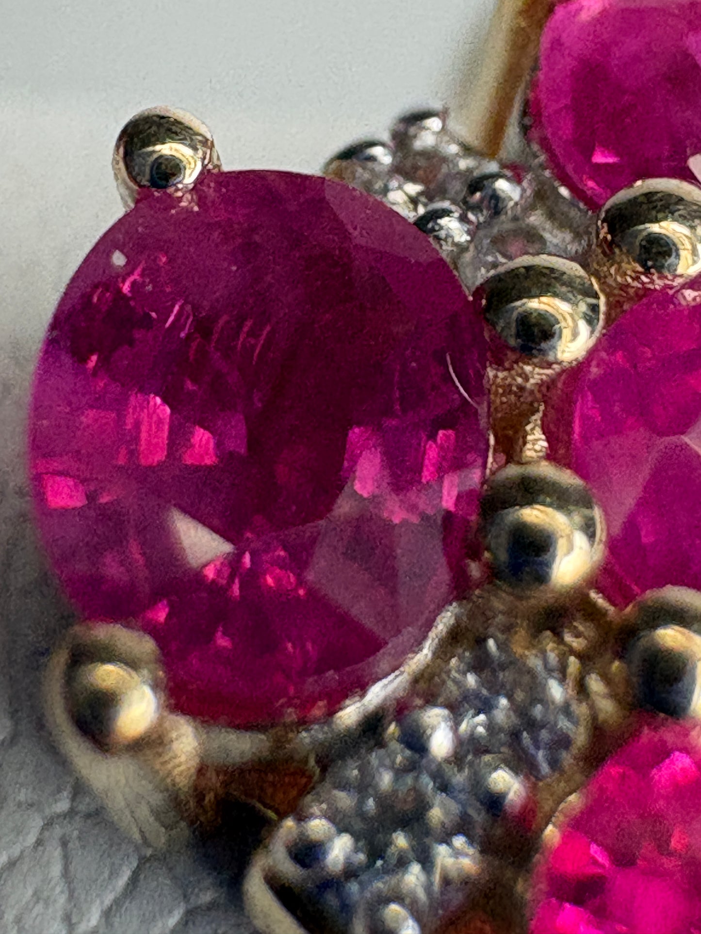 Burmese Ruby Cluster Ring 9k Gold size 8