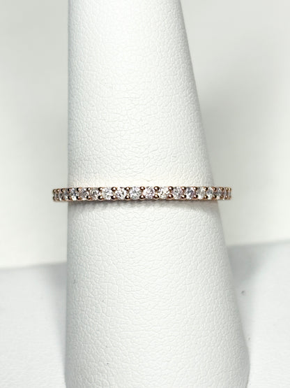 Natural Faint to Very Light Natural Pink Diamond Stackable Full Eternity Band Ring 9k Rose Gold size 8