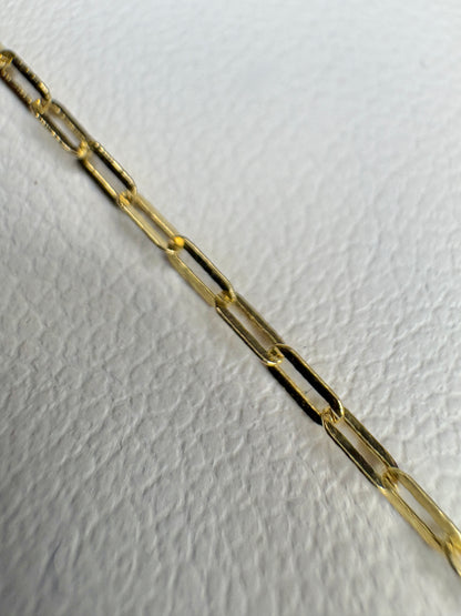 Paperclip Link Chain Bracelet by Bony Levy in 14k Gold 7"